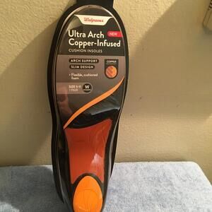 NEW  Walgreens Ultra Arch Copper Infused Cushion Insoles men's Sz 8-13